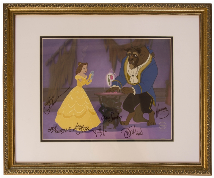 Disney Limited Edition Sericel of ''Reflection of Love'' From ''Beauty and the Beast'' -- Signed by Seven of the Animators & Directors on the 1991 Academy Award Winning Film